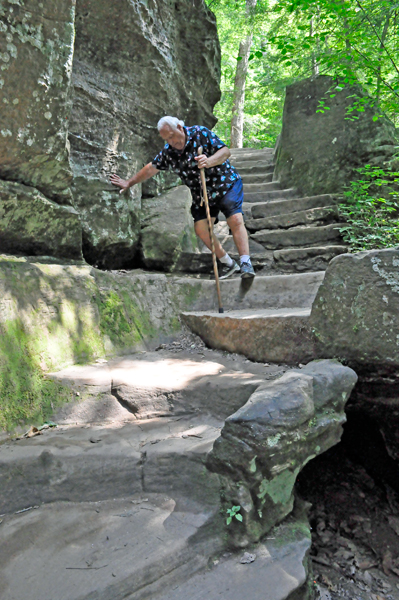 Lee Duquette on trail to The Rock House